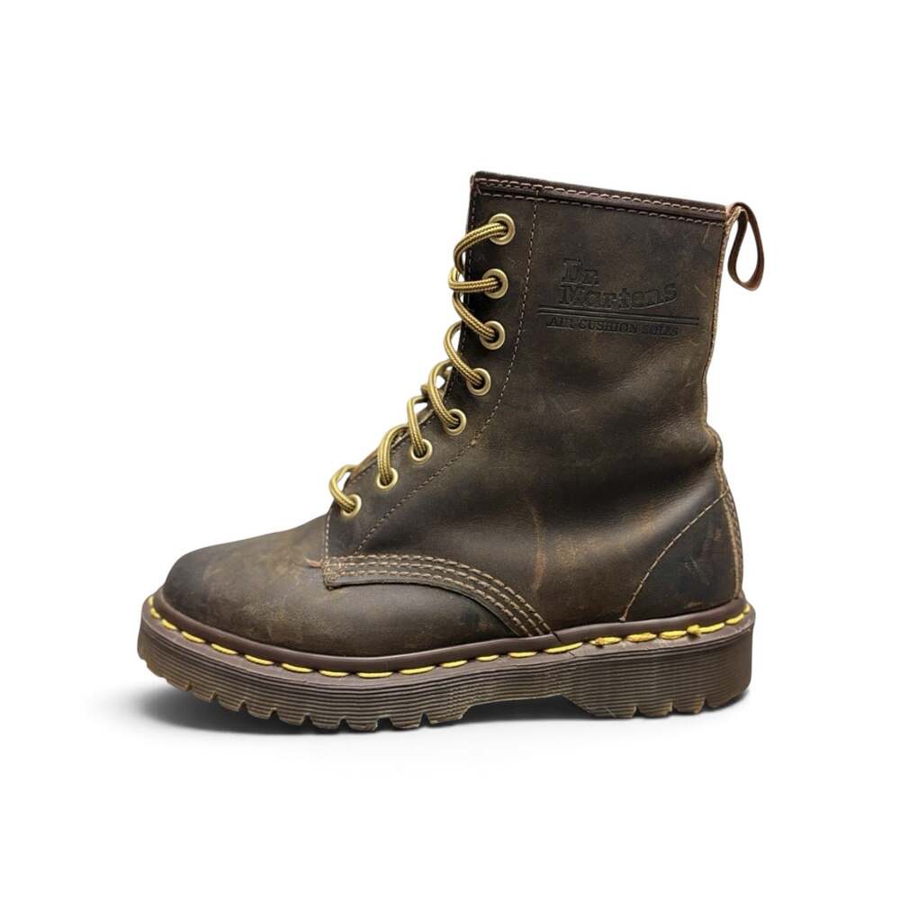Vintage Dr. Martens Pascal Combat Boots Made in England 8 Eye Brown Leather UK 3